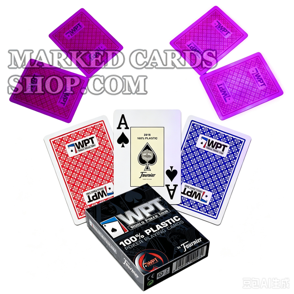 Naipe de póker Plastic World Poker Tour para lentes de contacto luminosas