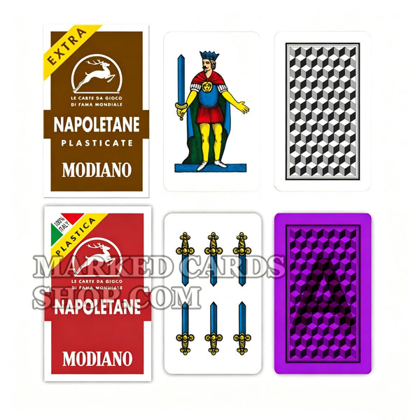 <transcy>Italianos Modiano Napoletane cartas de poker marcadas luminosas</transcy>